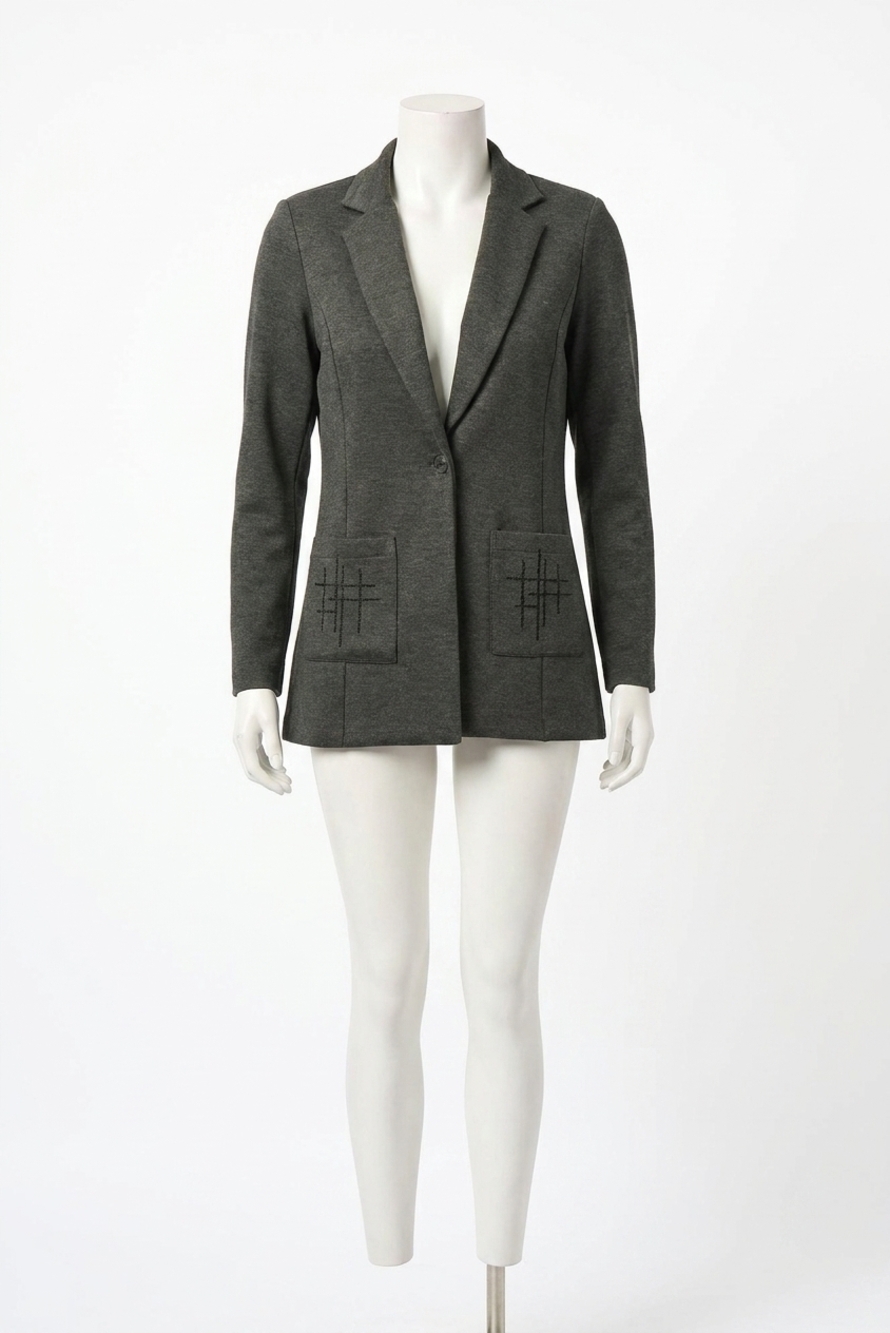 NEW JOSEPH RIBKOFF fitted blazer jacket in grey melange